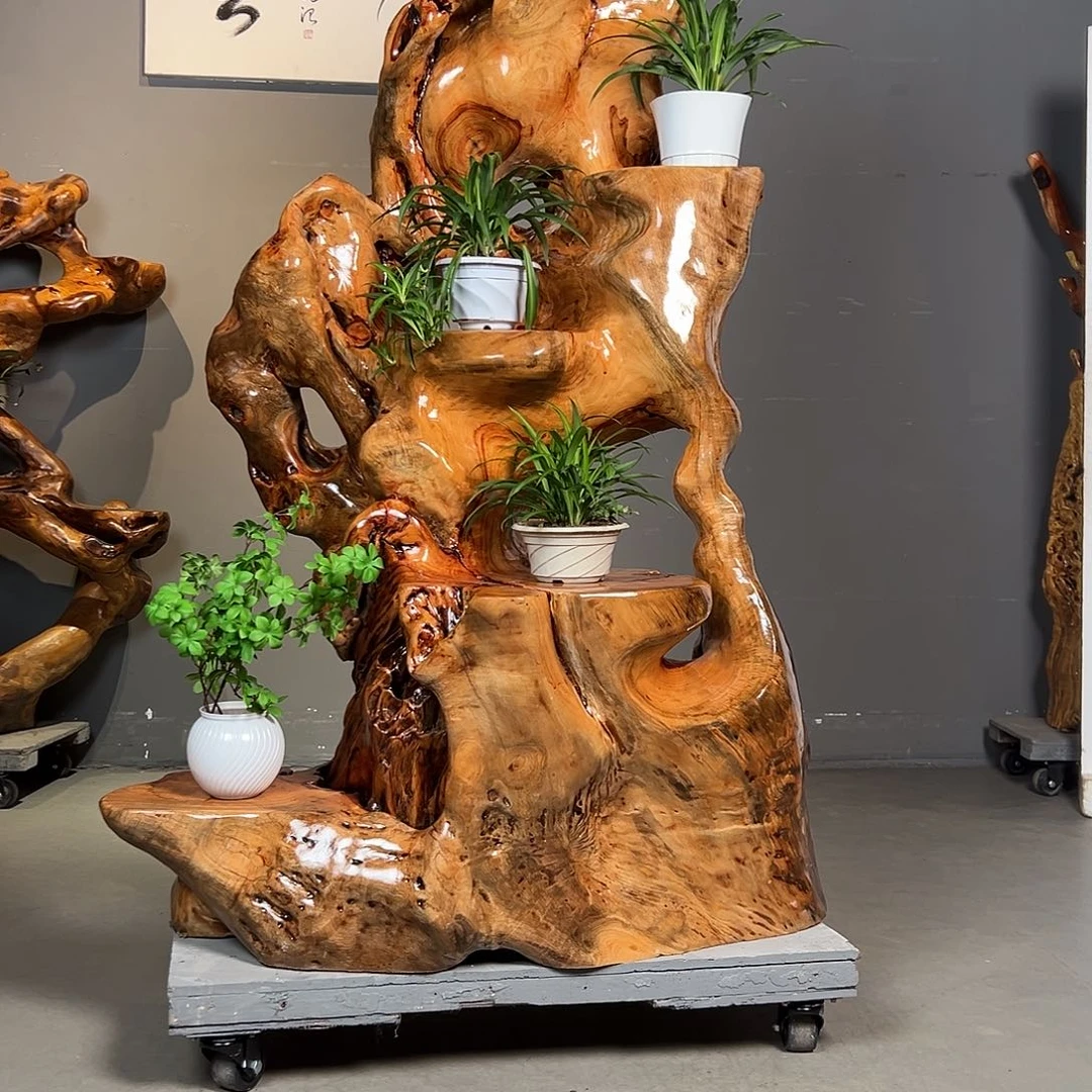 香樟木整体无拼接花架