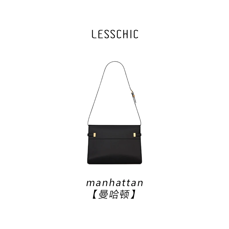 LESSCHIC【曼哈顿】简约风BOX牛皮腋下单肩包