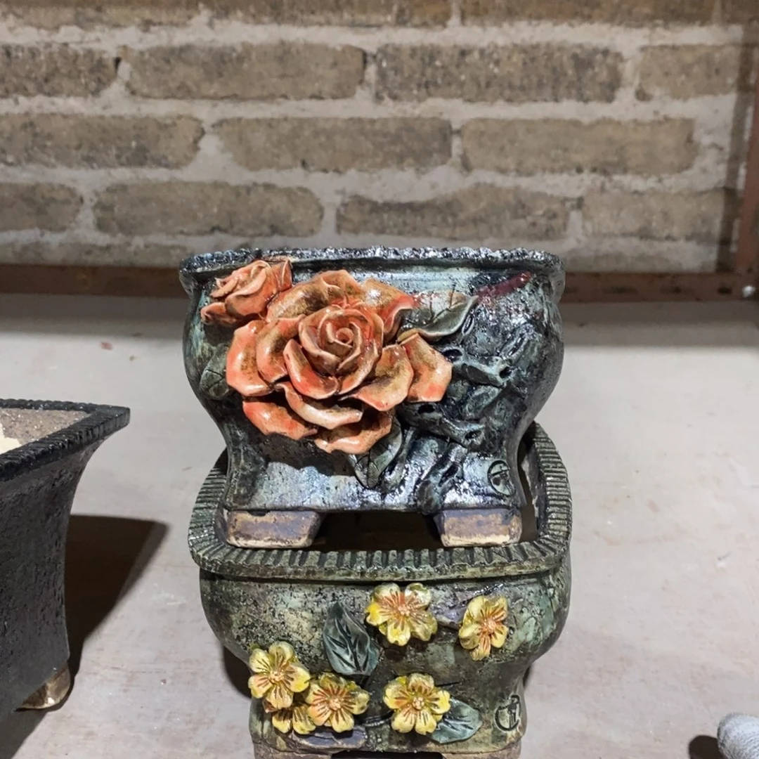 红陶青藤花器多肉花盆