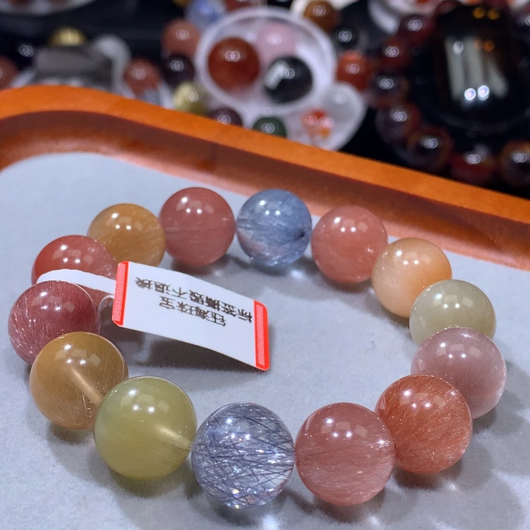 未镶嵌手链水晶兔毛多宝13mm
