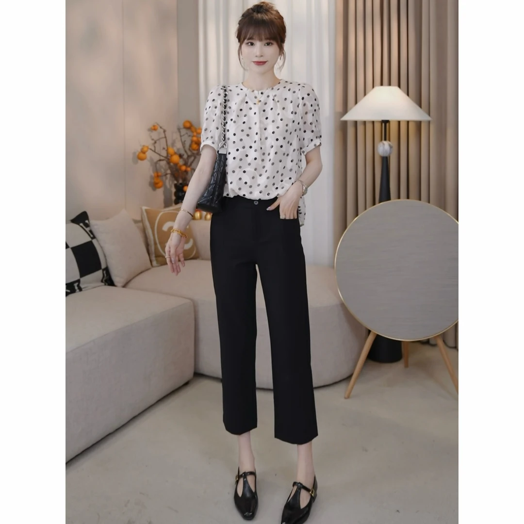 LMENY波点艺术~立体花纹设计感小衫25BC018