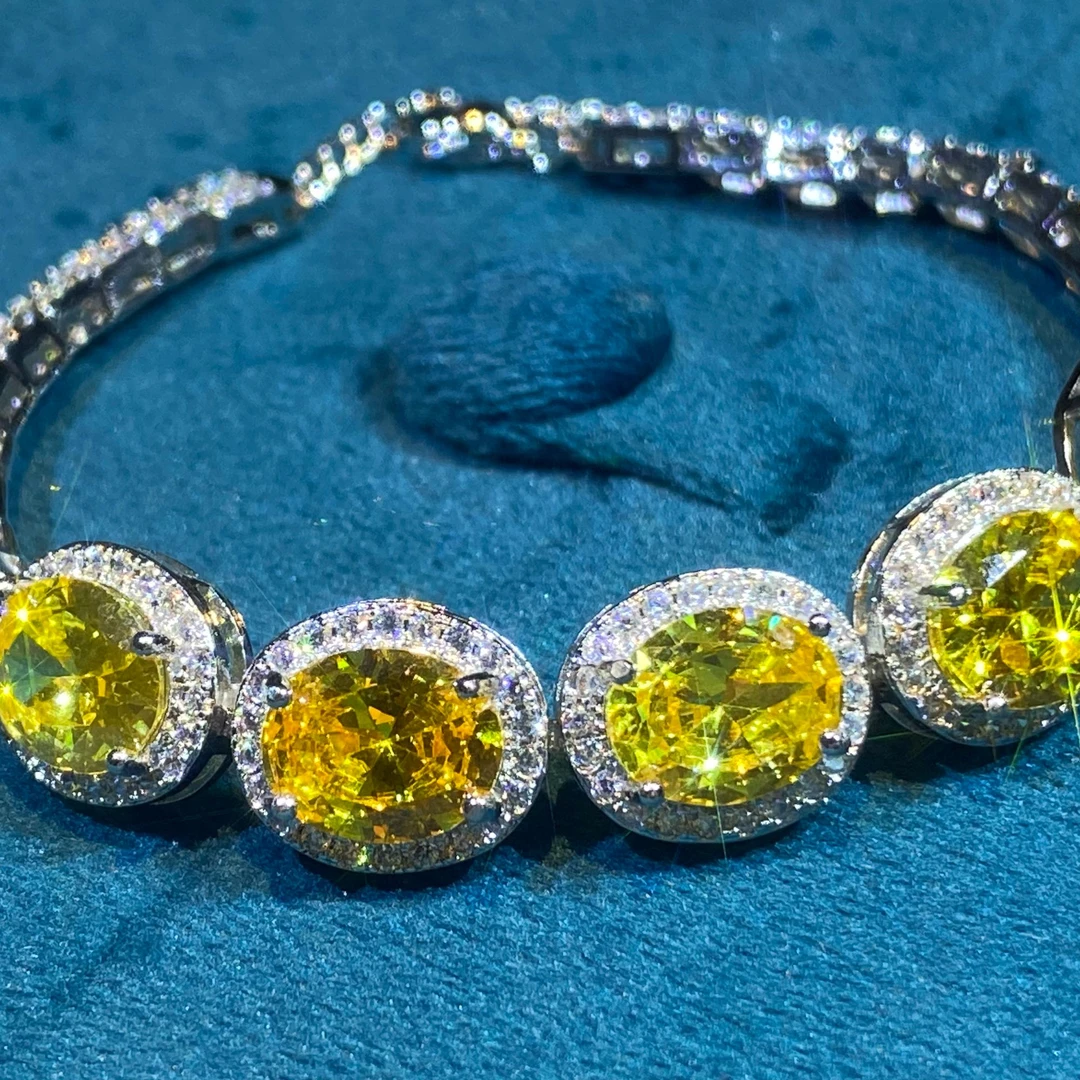 【南非库里南】NFKLN 高端奢华定制 黄色水滴圆包豪镶手链 119