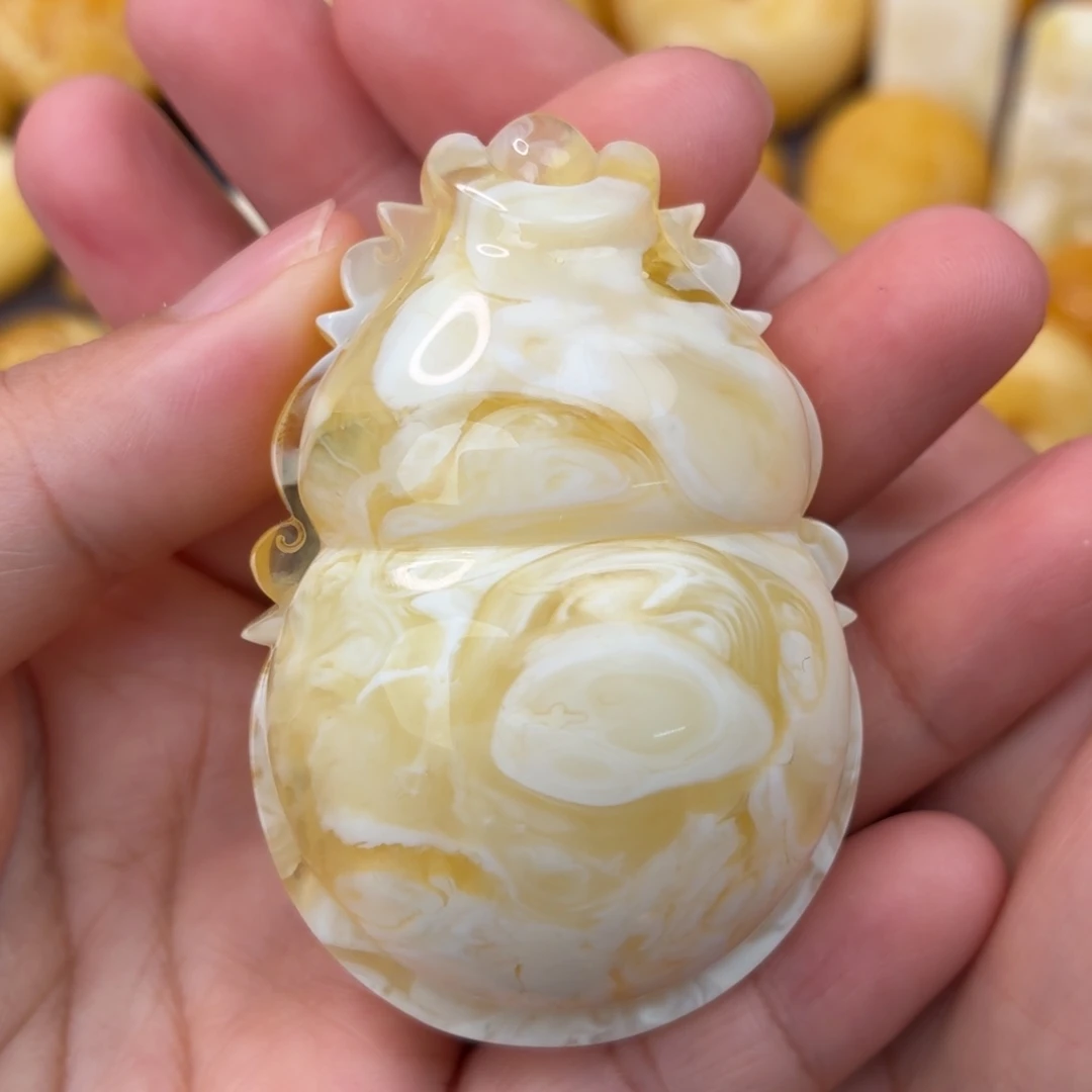 蜜蜡未镶嵌吊坠(不含链)妖花荧光葫芦