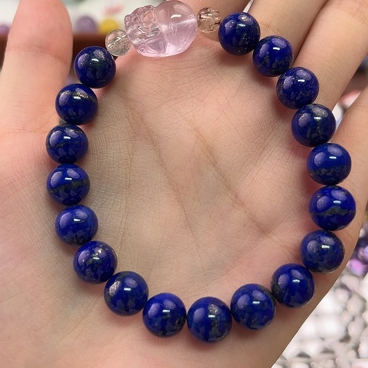 叶***诺紫晶未镶嵌手链青金石9-10mm