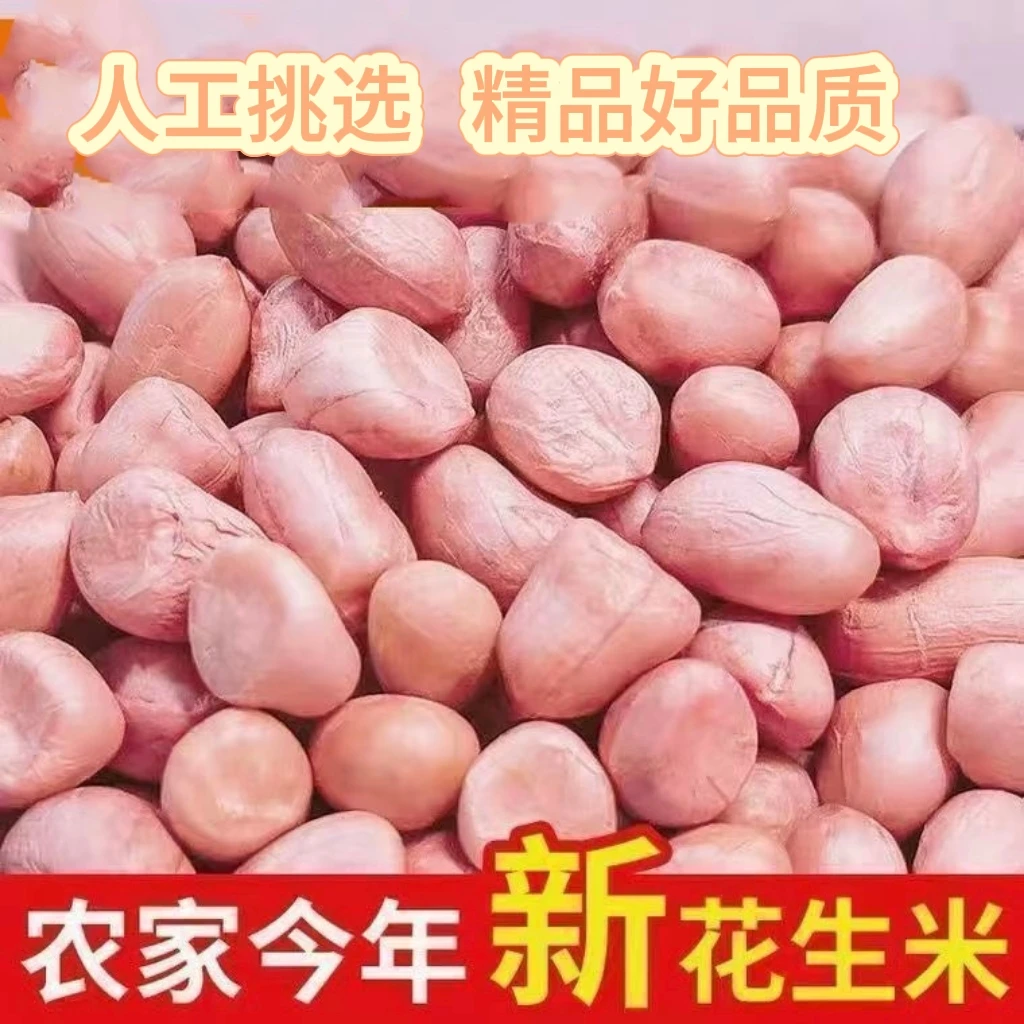 河南南阳农家现剥精选无壳新鲜大粒白沙花生米当季新货