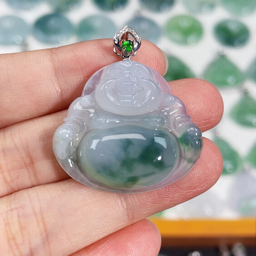 颈饰18K金镶嵌翡翠吊坠