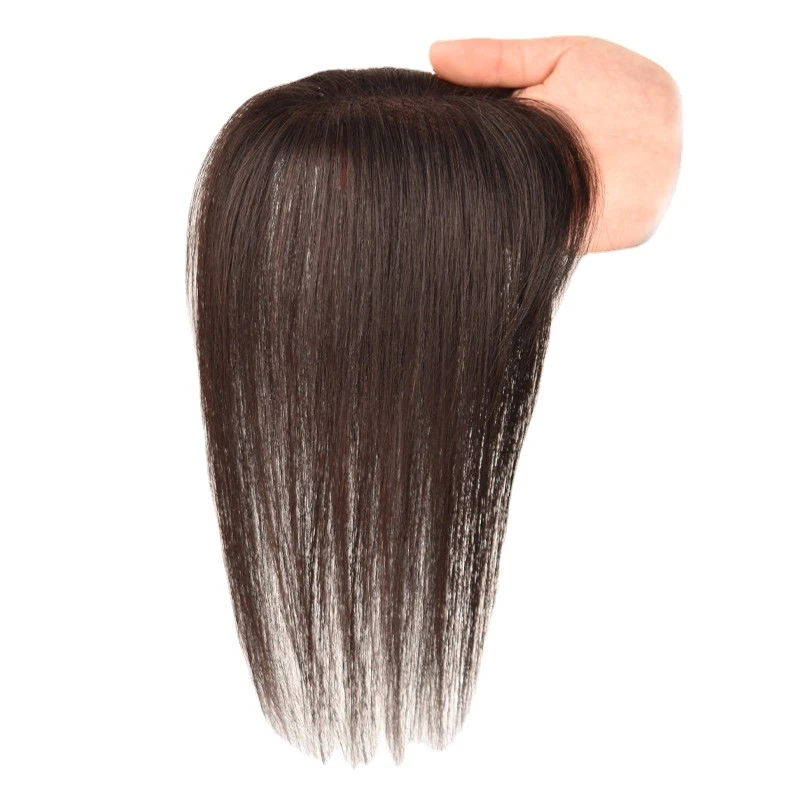 瑞士真人发丝全手织法式刘海女士补发片透气自然头顶直发