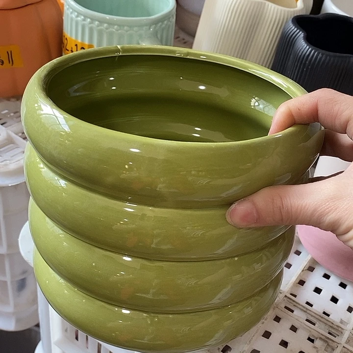 陶瓷花盆有孔 瑕疵介意勿拍