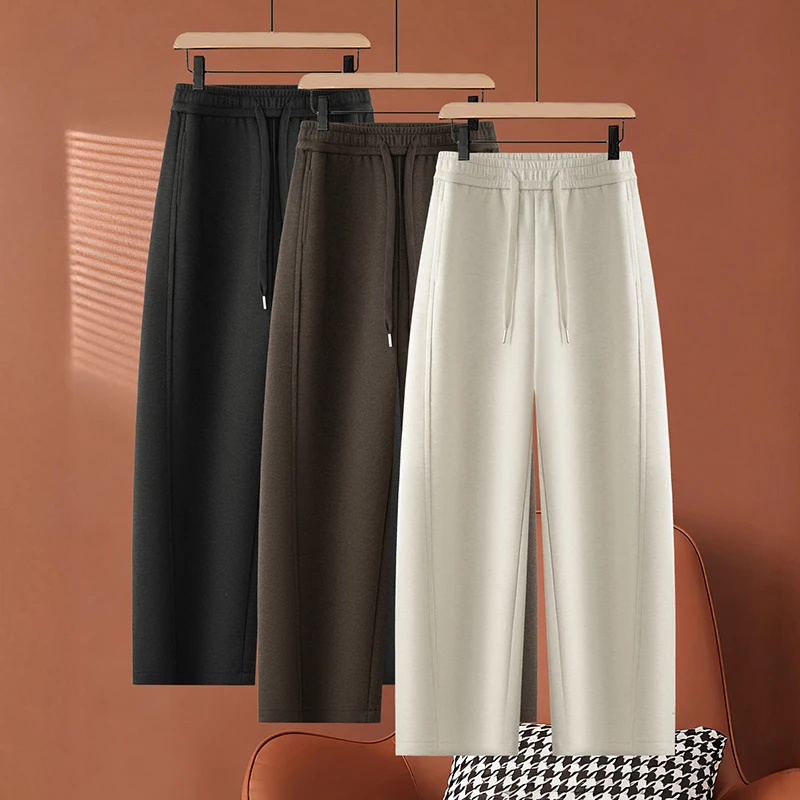 醋酸羊毛直筒裤女2026秋冬季加厚新款高腰羊绒裤羊毛呢休闲阔腿裤