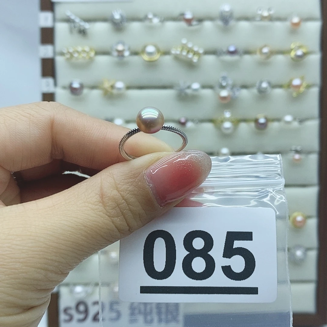 淡水珍珠戒指银S925镶嵌宝**琪085