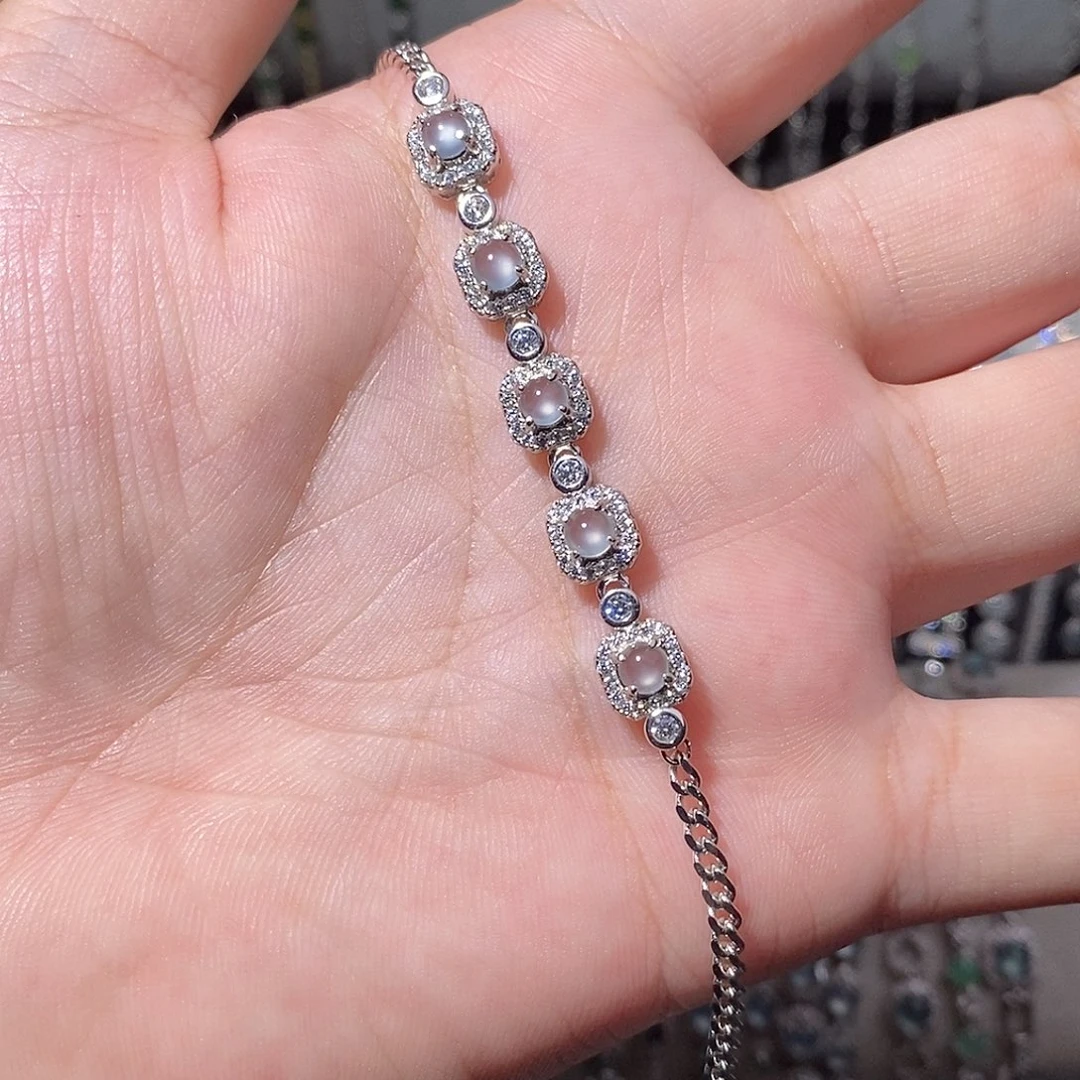 银S925镶嵌手链翡翠k j j