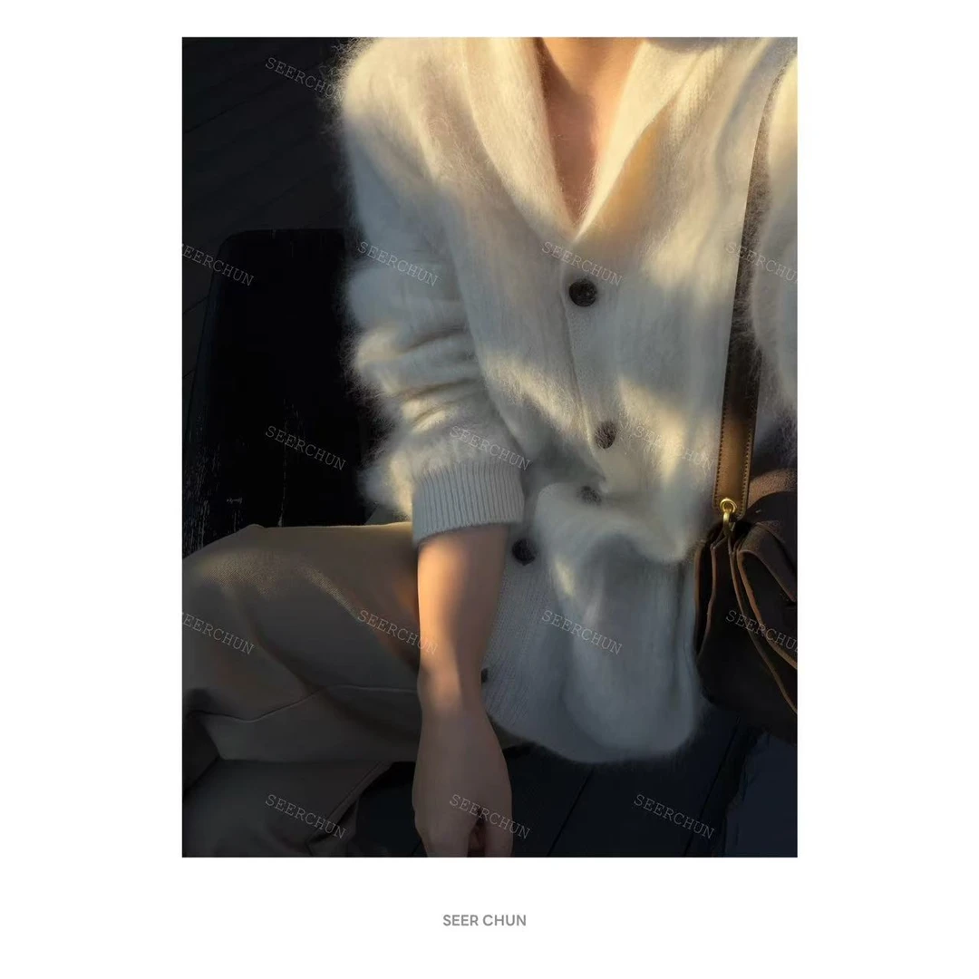 SEER CHUN“洁白无瑕”开衫毛衣 20126