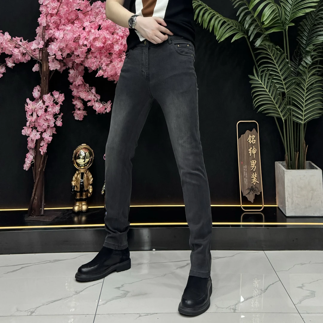 K-81男士轻奢秋季新款百搭弹力显瘦商务时尚高弹修身潮流牛仔裤