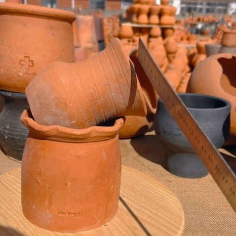 红陶两个微瑕高13