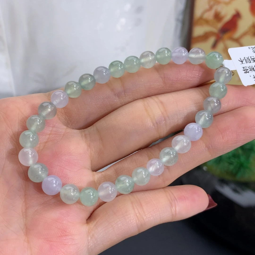 翡翠未镶嵌手串卡6冰胶马卡龙手串