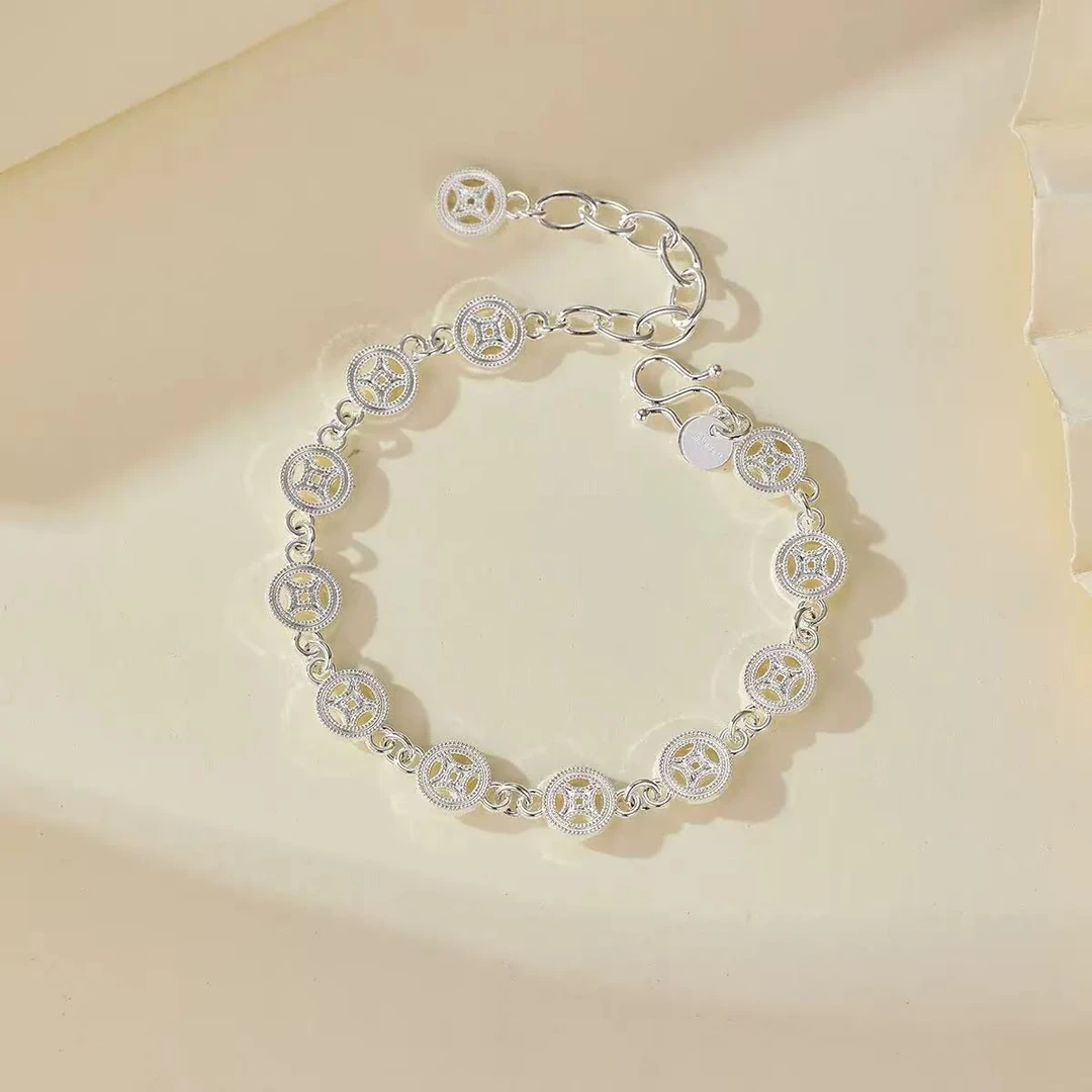 编号【54】复古镂空钱币连环手链