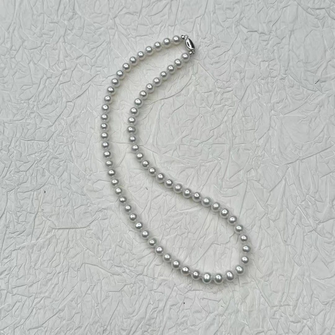 【小蒋珍珠】天然淡水无核珍珠6-7mm极光几乎无瑕无核近圆项链