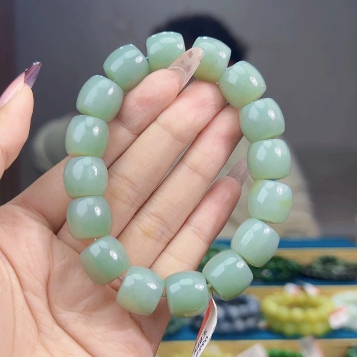 和田玉未镶嵌手链天然和田玉新疆且末天空蓝手串14