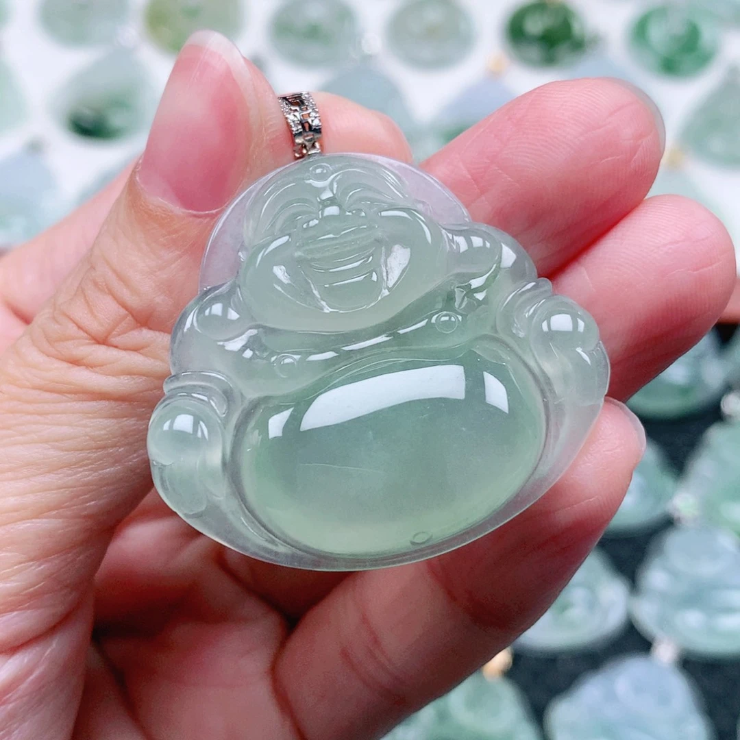 吊坠(不含链)18K金镶嵌翡翠