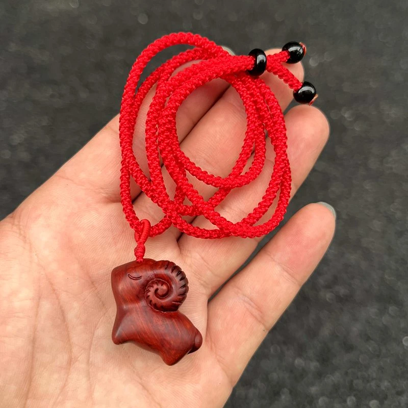 红色实木羊吊坠挂件十二生肖木质小羊随身男女钥匙扣手机装饰挂饰