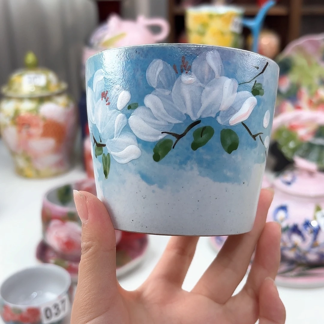 景德镇手绘高温釉下彩陶瓷茶具