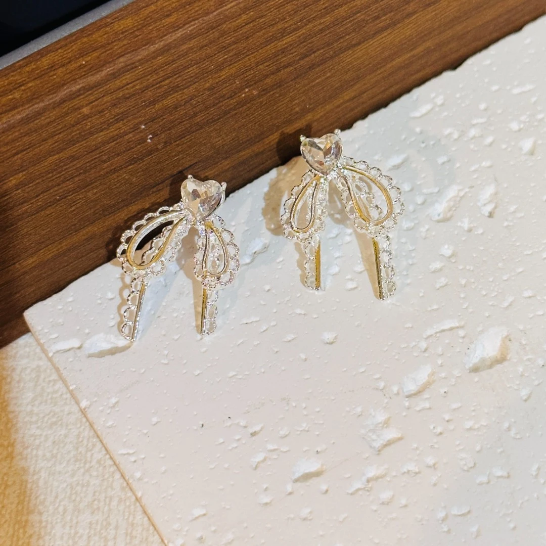 铜合金锆石耳饰 小众设计耳饰5028