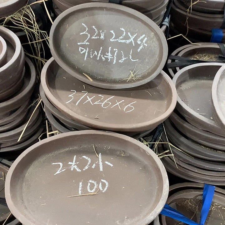 紫砂花盆      紫砂处理椭圆盆6个