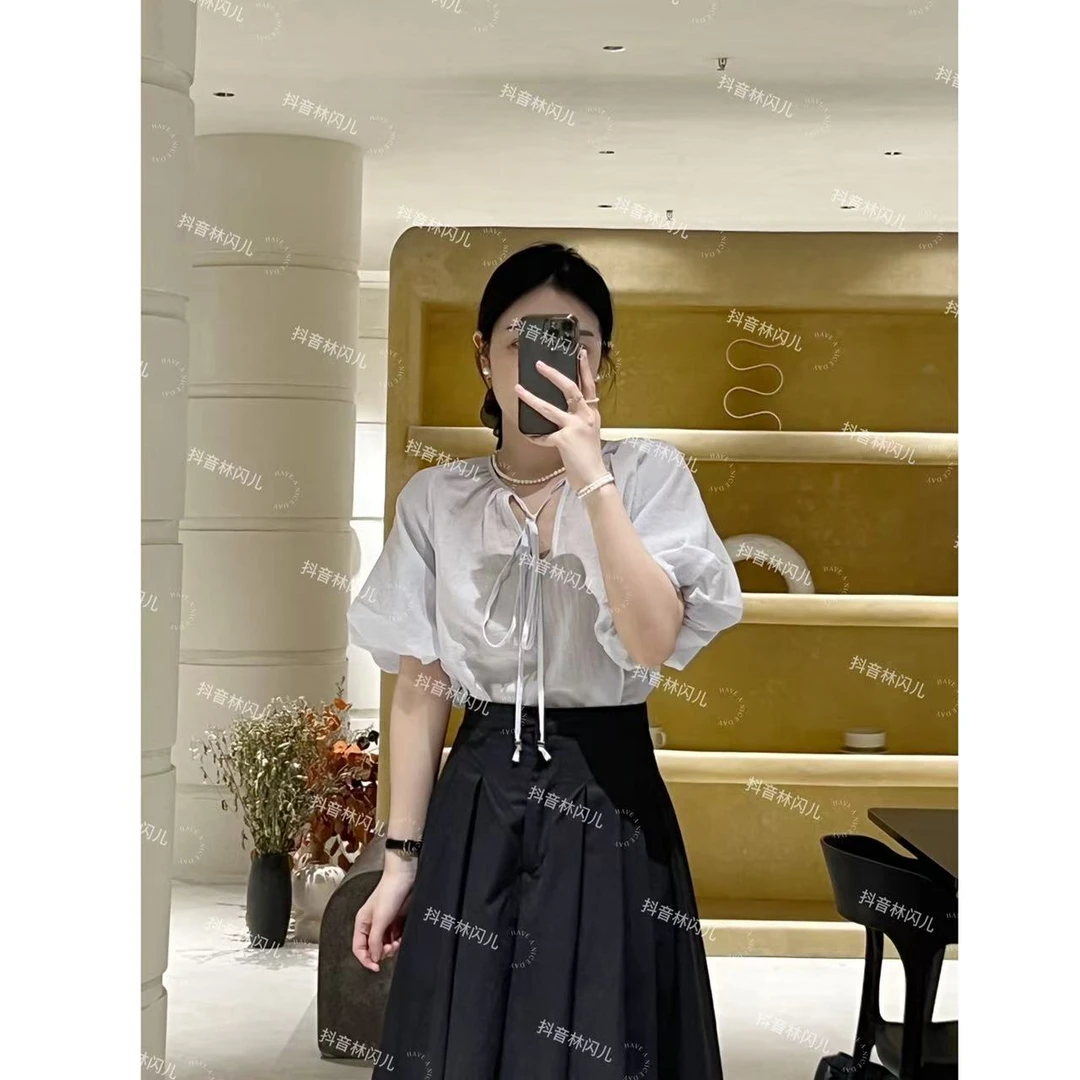 林闪儿-正反两穿绑带衬衫C5198