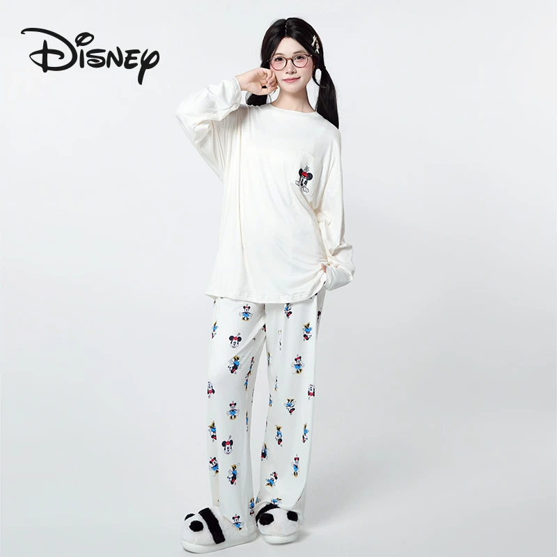 Disney/迪士尼睡衣长袖宽松百搭秋季休闲直筒女家居服套装