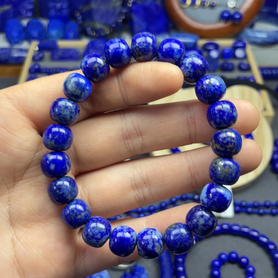 青金石未镶嵌老型手串10+