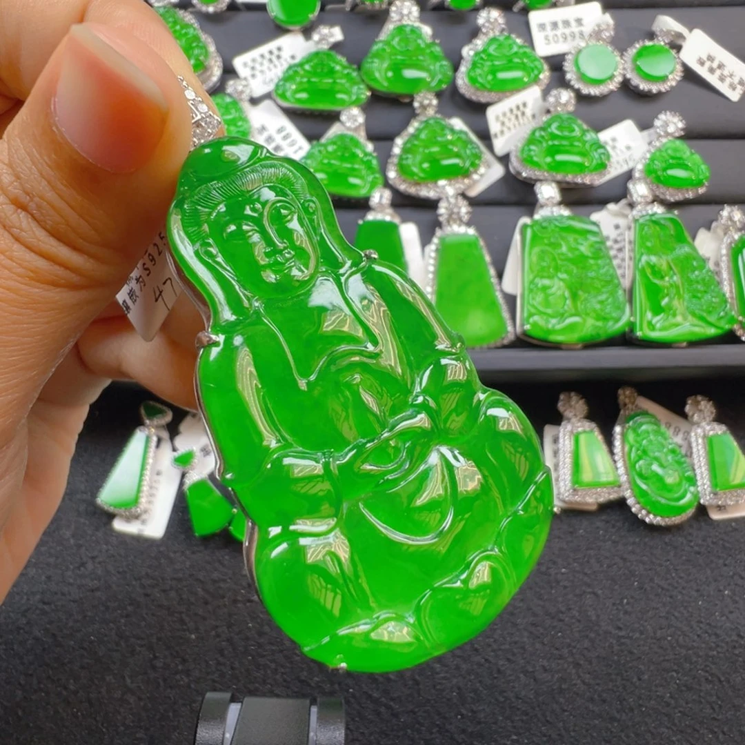 翡翠银S925镶嵌颈饰