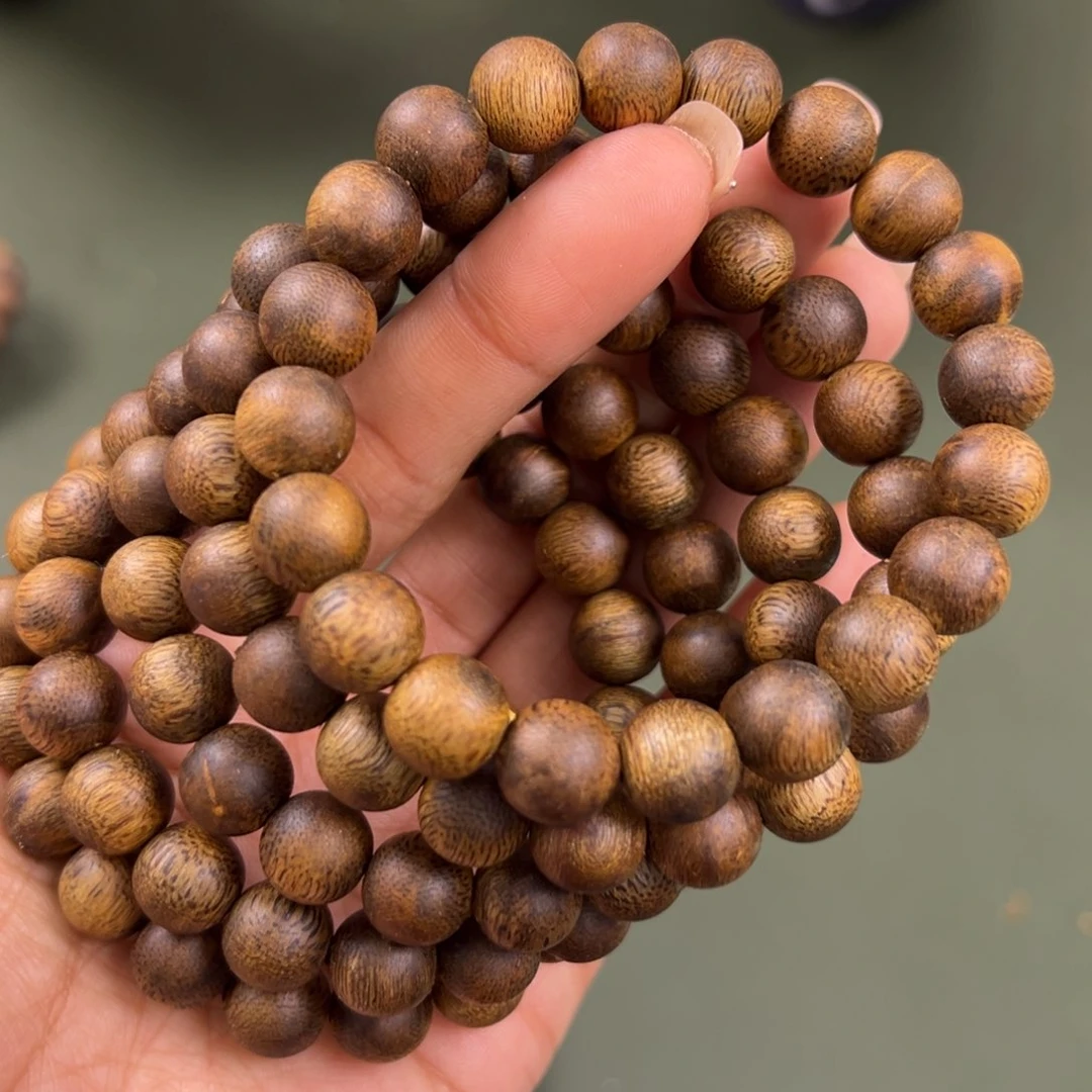 沉香手串海南老白棋卡1.0/8g单圈多样性发一