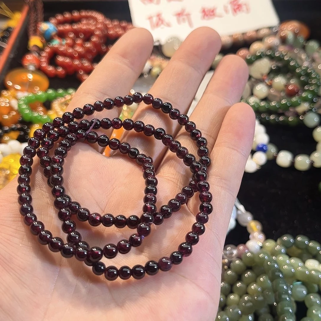 玛瑙/玉髓合金珠宝半成品勋*石榴石一条