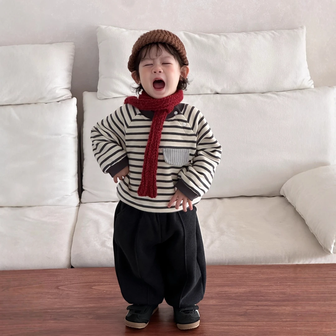 儿童服装冬季2025新款韩版童装小宝宝马甲男童连帽卫衣套装