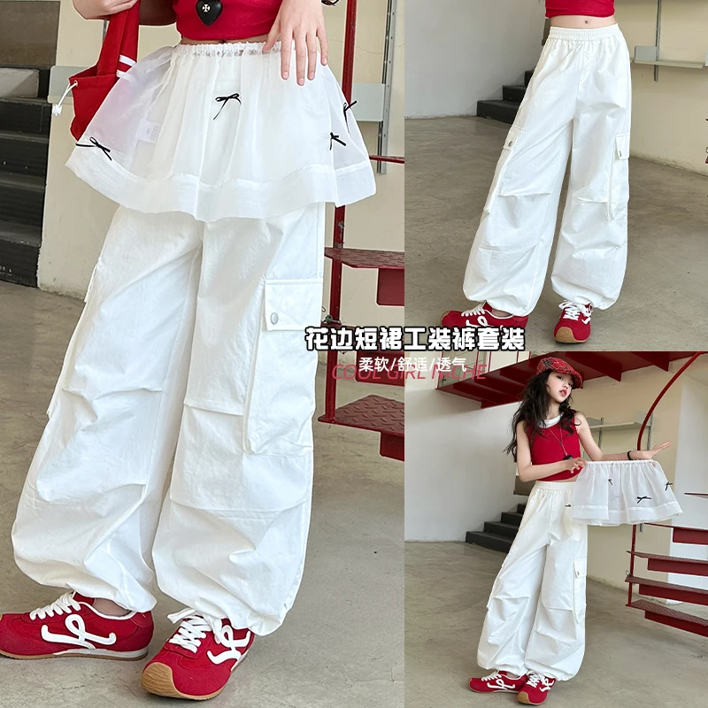 女童工装裤夏季2025新款洋气潮酷小女孩休闲裤儿童伞兵工装裤薄款