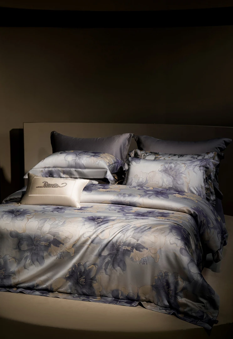 【SeeySe Life】轻奢复古匹马棉天丝混纺贡缎色织提花四件套-晴山