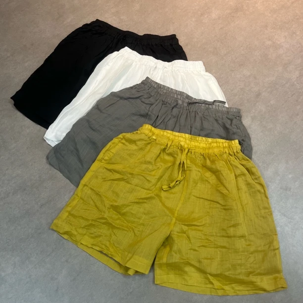 短款双层苎麻夏季新款短裤五分裤3602