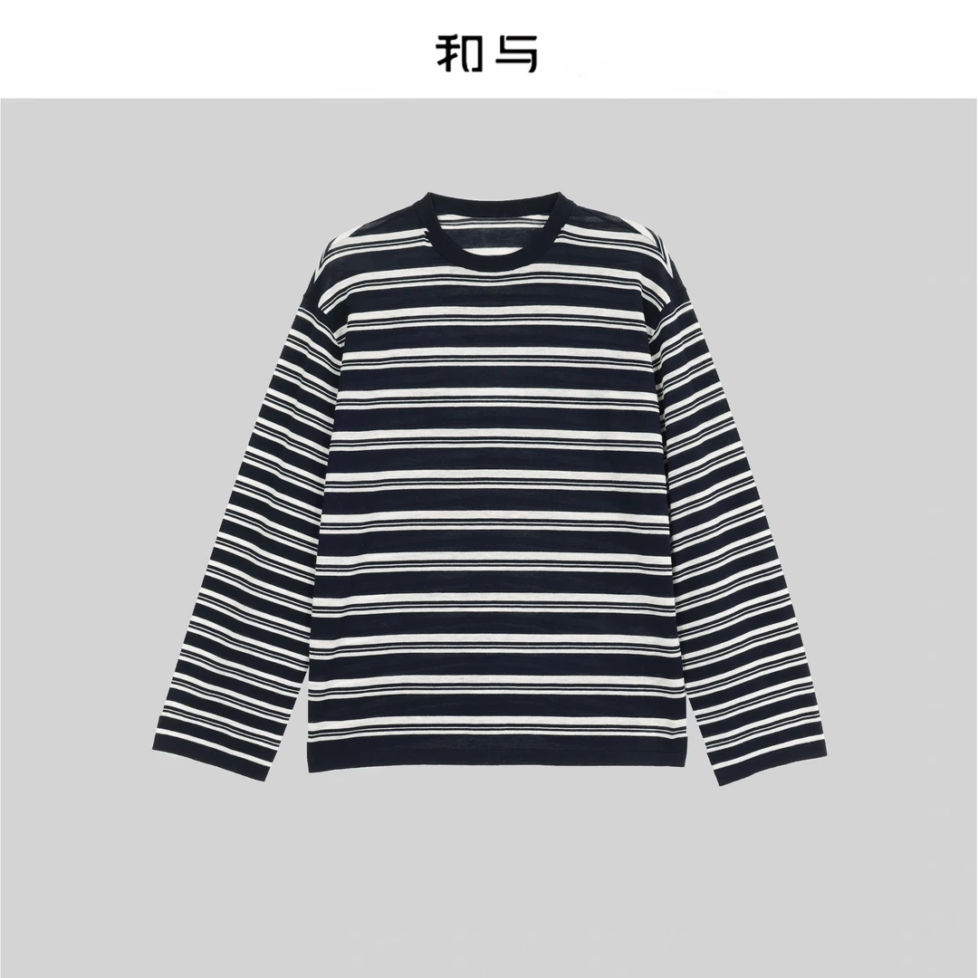 和与｜条纹针织上衣H53BBS10003