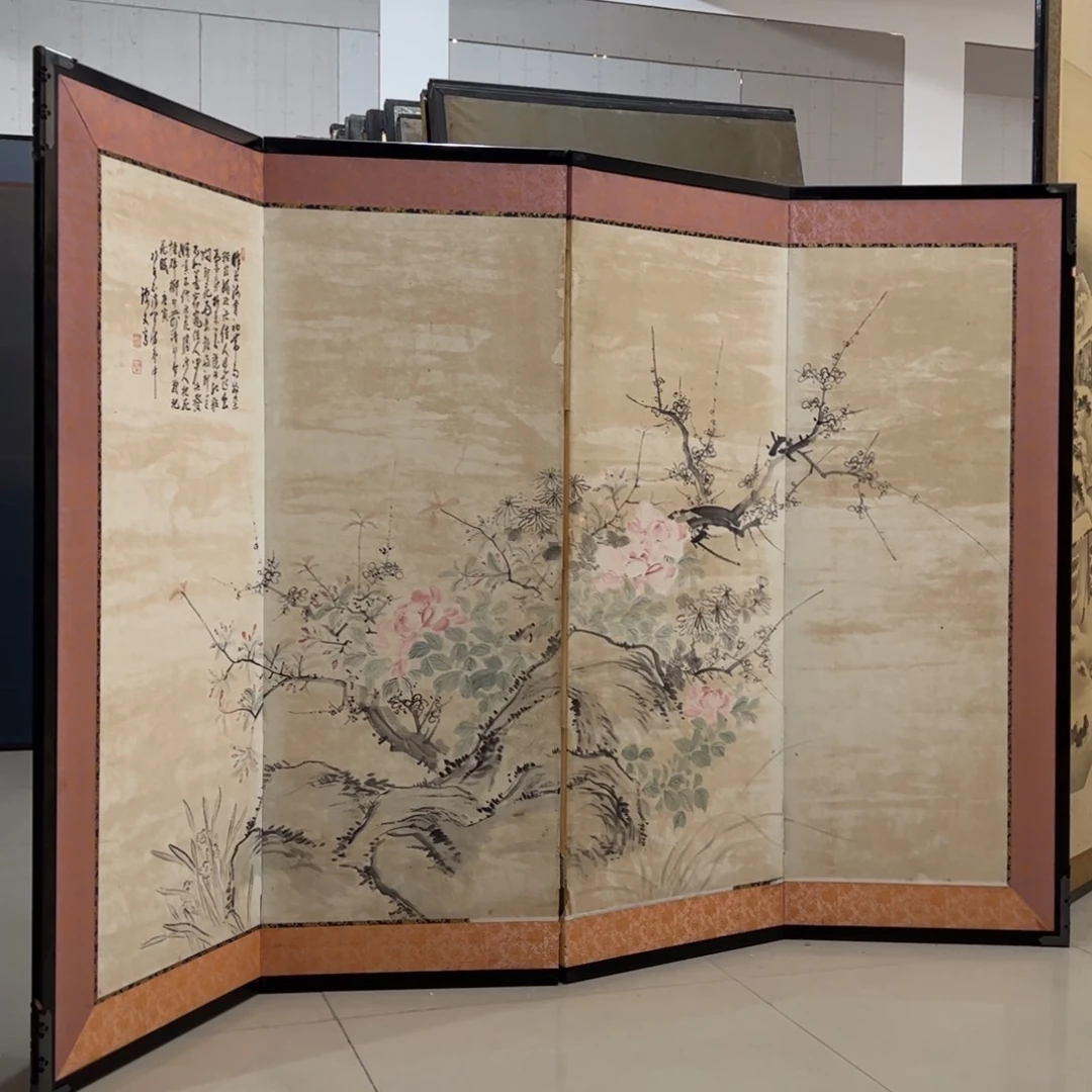 绘画屏风框画茶空间设计
