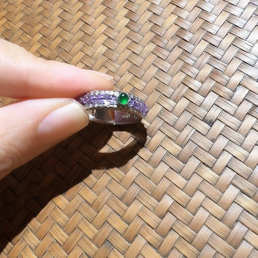 翡翠戒指银S925镶嵌