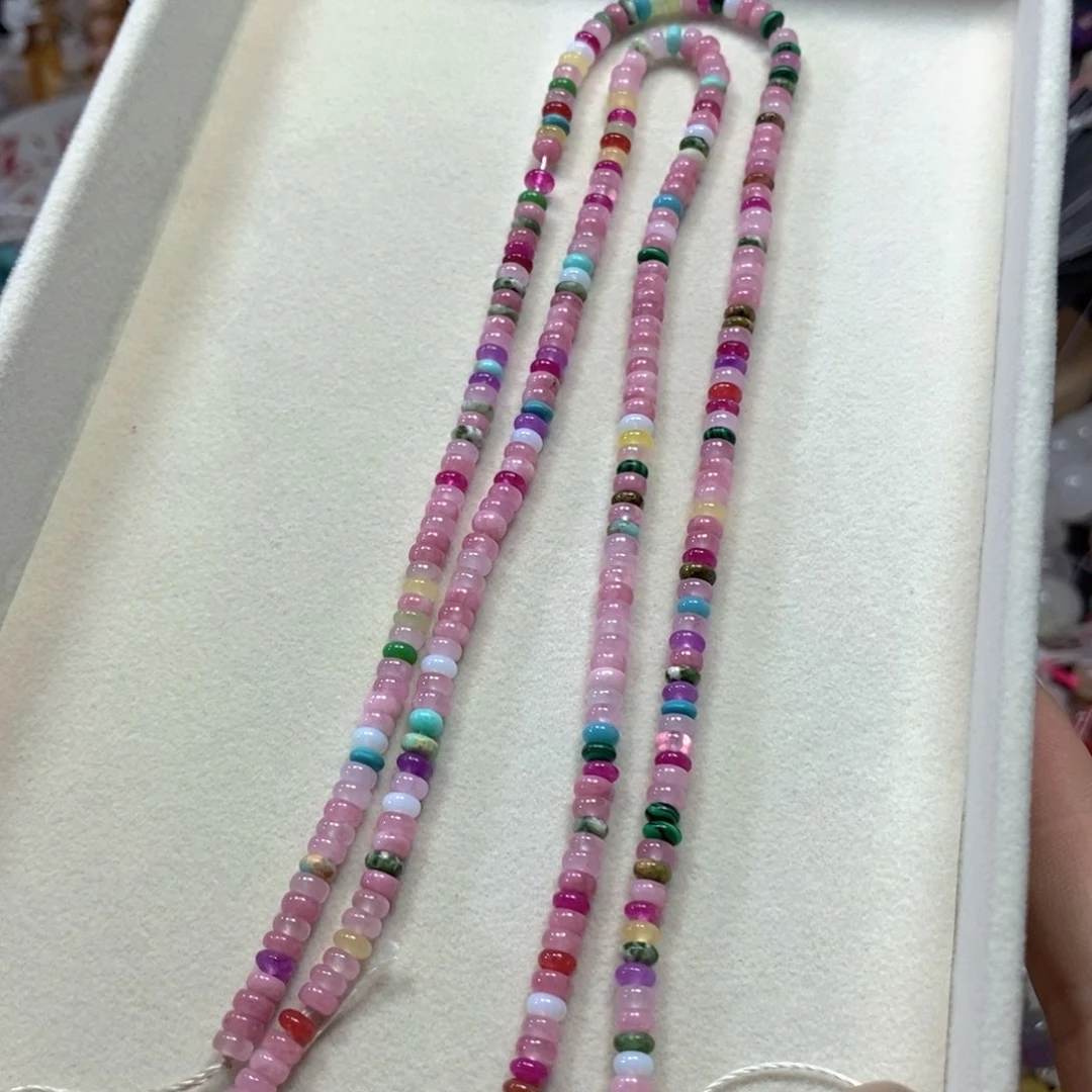 玛瑙/玉髓合金珠宝半成品多宝算盘一条卡4mm