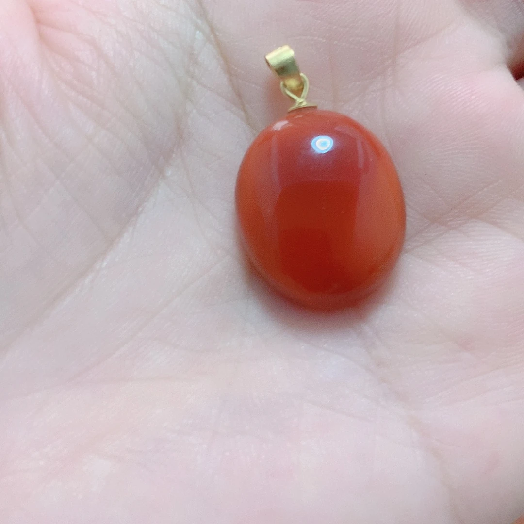 南红玛瑙银S925镶嵌吊坠(不含链)