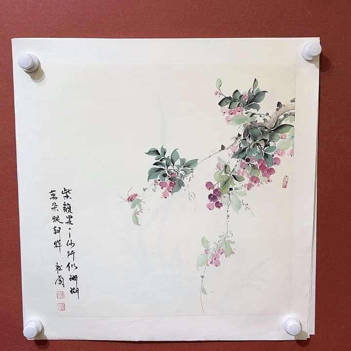 国画听兰老师花鸟