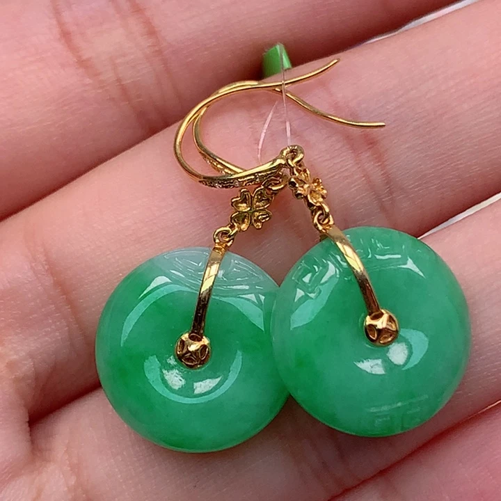 18K金镶嵌翡翠耳饰翡翠