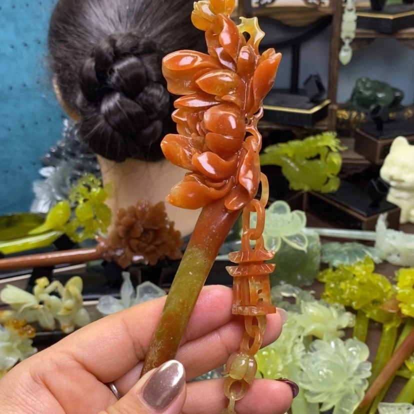 【闪购商品】岫玉发簪未镶嵌霖*