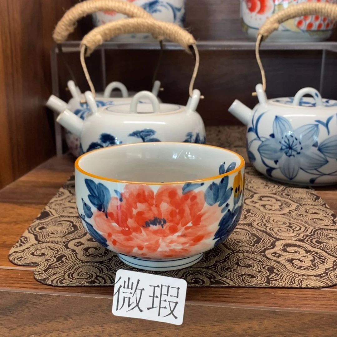釉下彩老陶泥手工绘制