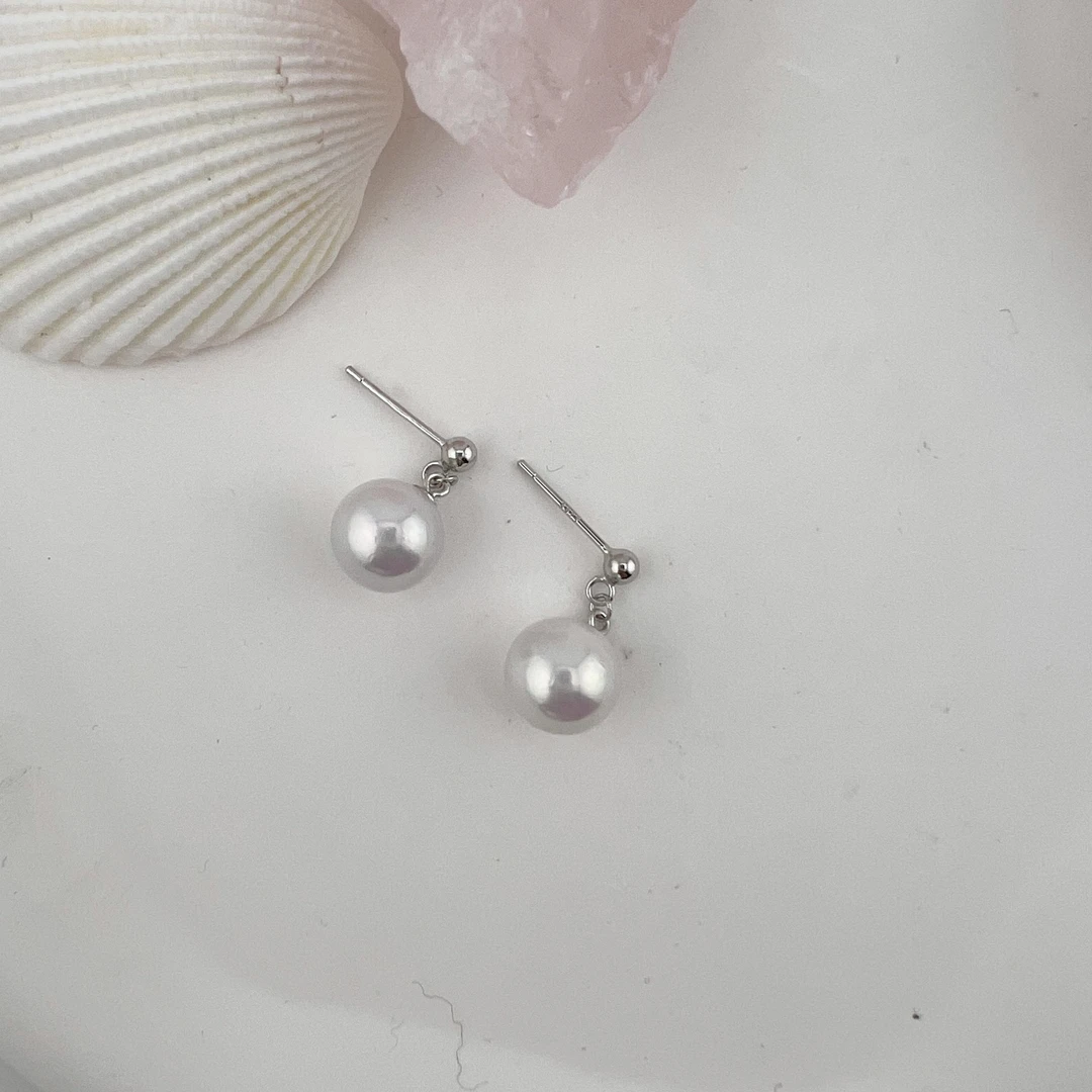 【年终福利】9-10mm灵动款耳钉天然淡水珍珠耳钉S925银JYE056