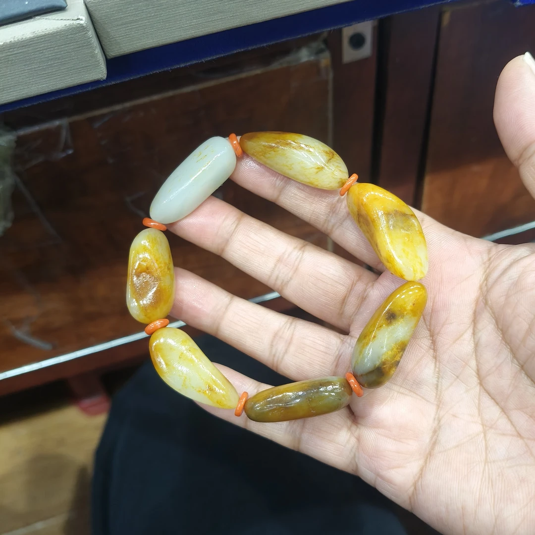 和田玉原石小精品手链休闲百搭款