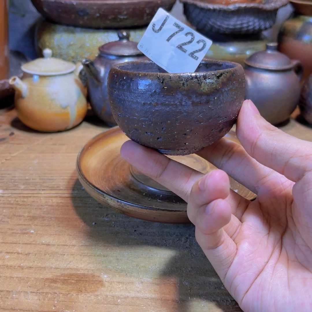 纯手工制作工艺（柴烧）裸烧纯手工制作柴烧杯722