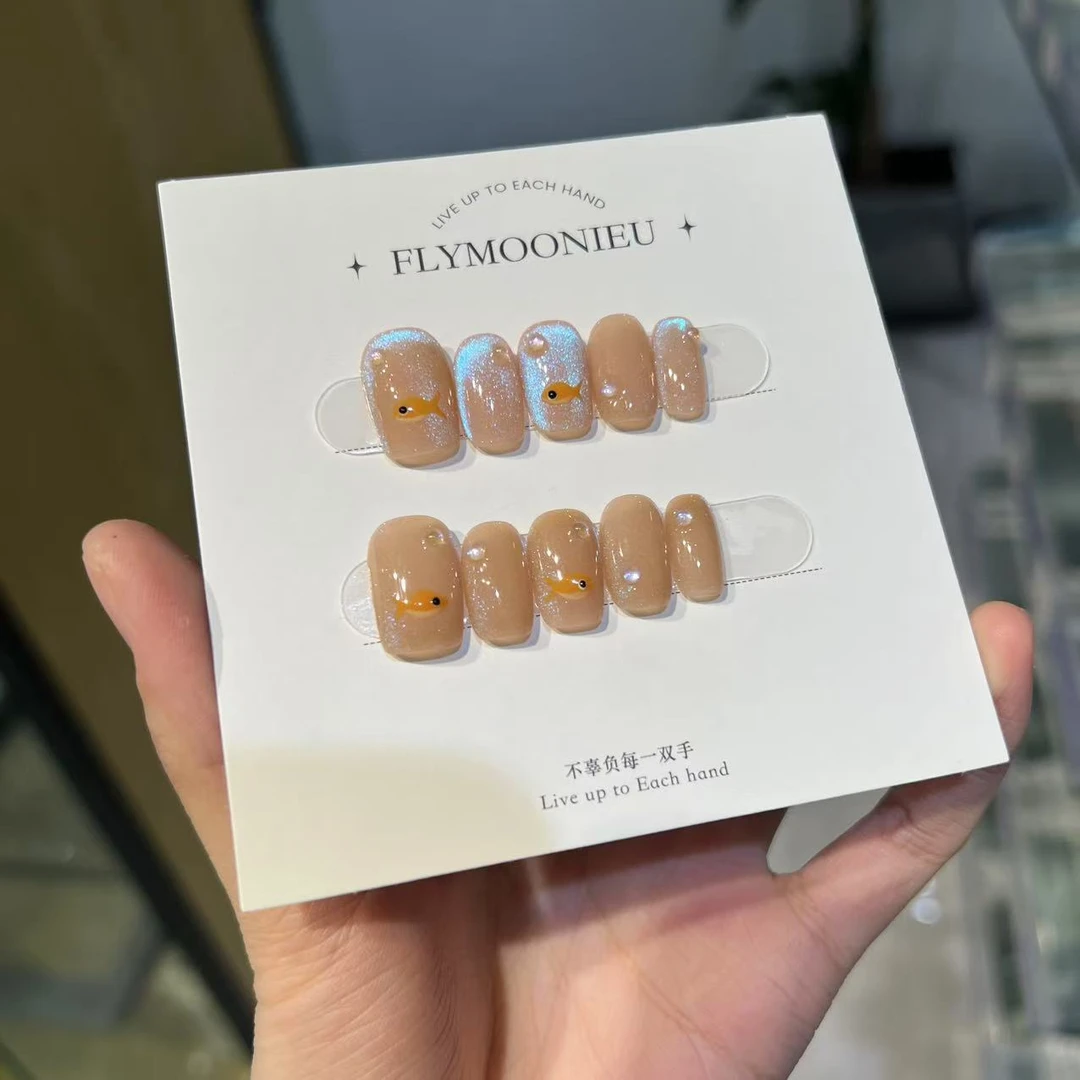 晨光泡影 蝶诗舞 纯手工定制美甲贴片 穿戴甲10片NO退NO换NO售后